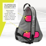 Pickleball-X Elite Performance Sling Bag - Official Bag of the US OPEN (Gray/Pink)