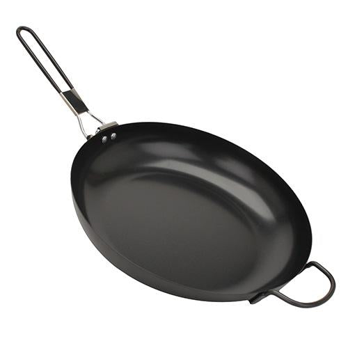 Steel Frying Pan with Folding Handle